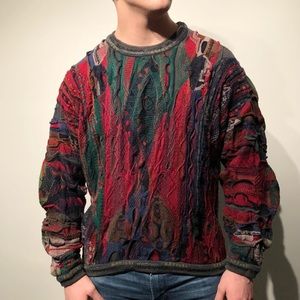 COOGI Rare 90’s Tetured Patchwork Sweater